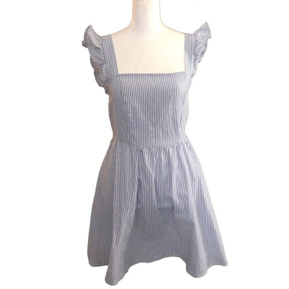 SHEIN Blue Striped Ruffle Dress - Picture 3 of 5